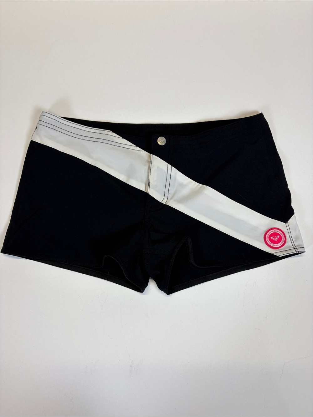 Roxy Board Shorts Size 5 Black White Swim Surg Shorts Low Rise
